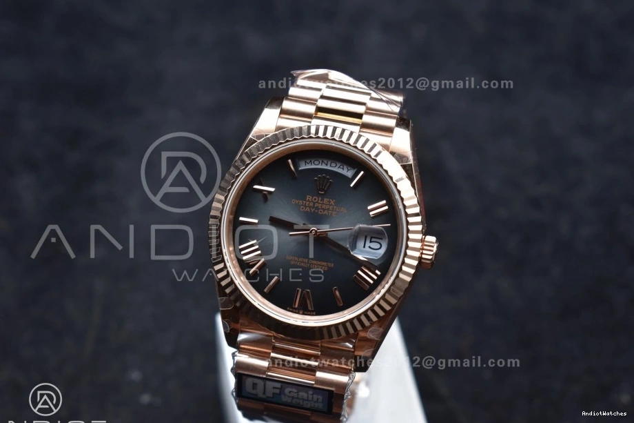 904L Bracelet (Gain President 711 Dial Best RG Weight) 40 Steel QF Edition Ombre DayDate V4 Soft Slate on A2836 0421